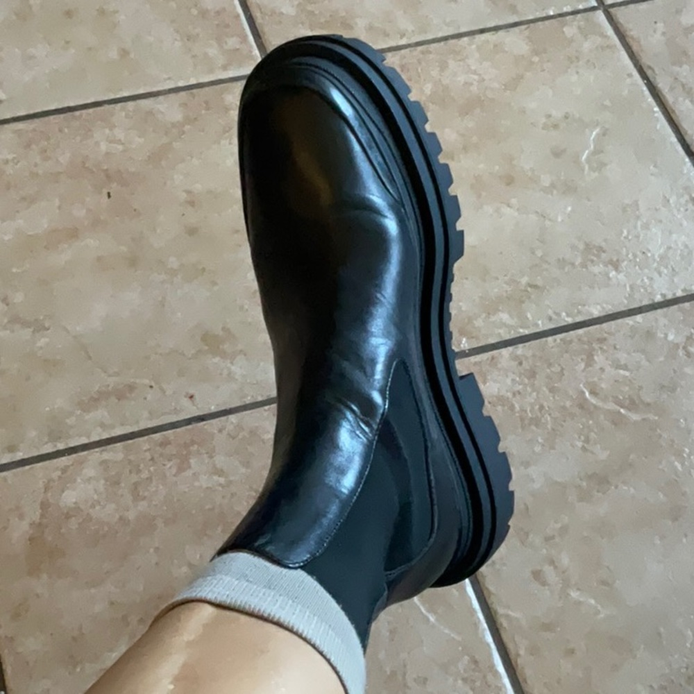 Zara Black Leather Chelsea Boot Size 9/40, NWT - NWOB - Picture 15 of 16